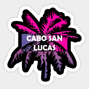 Cabo San Lucas Mexico Neon Tropics Vacation Palm Trees Sticker